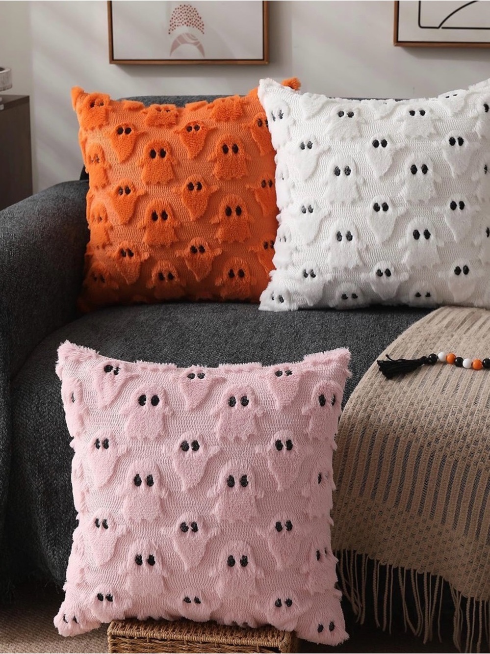 BNIB Ghost Accent Pillow Cover, set of 2, 16 x 16, White - Picture 6 of 6